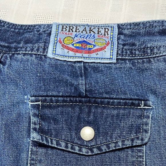 Vintage Breaker Jeans Y2K Wide Leg Denim Pants Stripe Side Size 9/10 - Picture 8 of 17